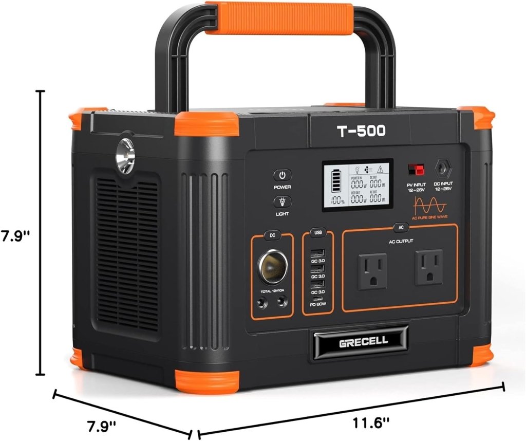 Portable Power Station 300W (Peak 600W),230.88Wh Solar Generator with 60W USB - C PD Output, 110V Pure Sine Wave AC Outlet Backup Lithium Battery for Outdoors Camping Travel Home Blackout - Wigtrends