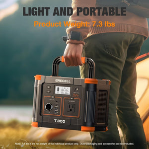 Portable Power Station 300W (Peak 600W),230.88Wh Solar Generator with 60W USB - C PD Output, 110V Pure Sine Wave AC Outlet Backup Lithium Battery for Outdoors Camping Travel Home Blackout - Wigtrends