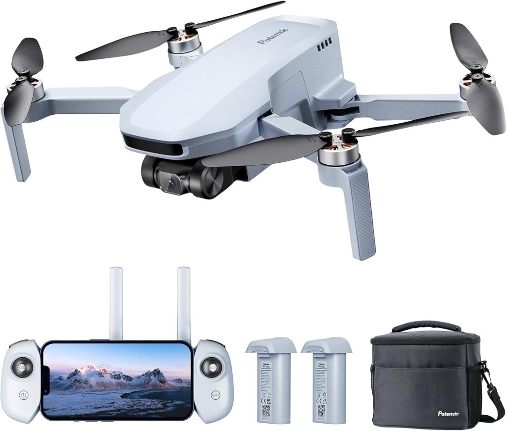 Potensic ATOM SE GPS Drone with 4K EIS Camera, Under 249g, 62 Mins Flight, 4KM FPV Transmission, Brushless Motor, Max Speed 16m/s, Auto Return, Lightweight and Foldable Drone for Adults Beginner - Wigtrends
