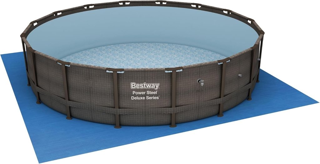 Power Steel 14’ x 42” Round Above Ground Outdoor Backyard Swimming Pool Set with 1,000 GPH Filter Pump, Ladder, and Pool Cover - Wigtrends