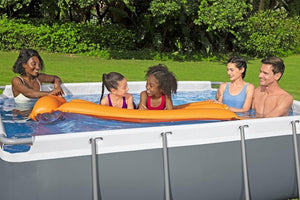 Power Steel 14' x 8'2" x 39.5" Oval Above Ground Pool Set | Includes 530gal Filter Pump, Ladder, ChemConnect Dispener - Wigtrends