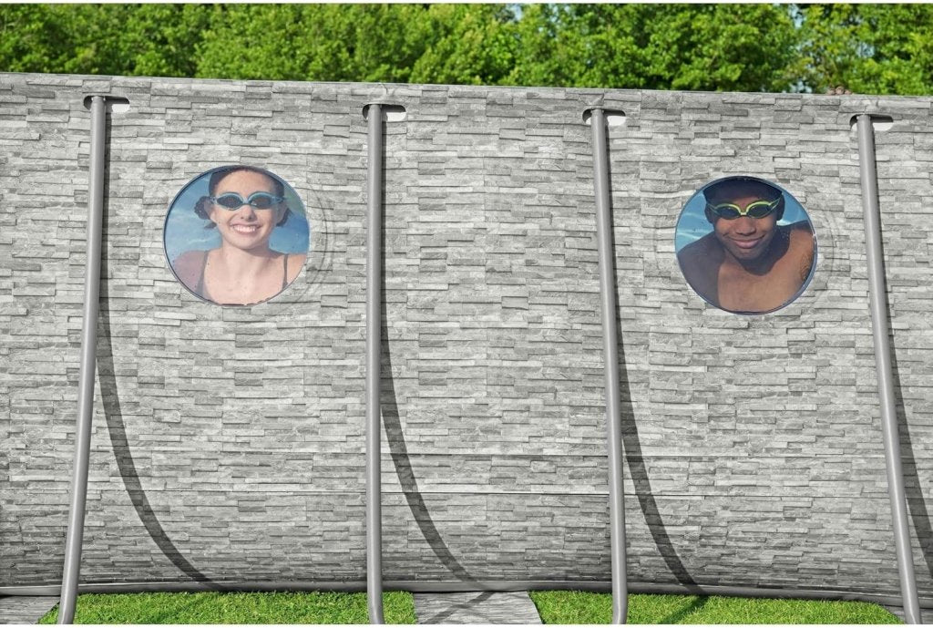 Power Steel Swim Vista Series II 14' x 8' 2" x 39.5" Above Ground Outdoor Swimming Pool Set with 530 GPH Filter Pump, Ladder, and Pool Cover - Wigtrends