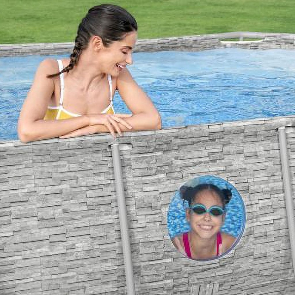 Power Steel Swim Vista Series II 14' x 8' 2" x 39.5" Above Ground Outdoor Swimming Pool Set with 530 GPH Filter Pump, Ladder, and Pool Cover - Wigtrends