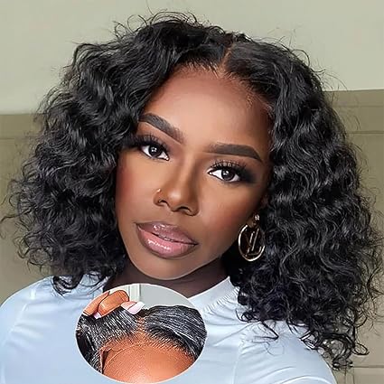 Pre Plucked Deep Wave Bob Wig Human Hair Lace Front Wigs for Beginners Upgraded No Glue Pre Cut 4x4 Lace Closure Glueless Wigs - Wigtrends