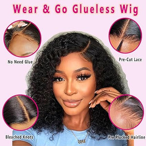 Pre Plucked Deep Wave Bob Wig Human Hair Lace Front Wigs for Beginners Upgraded No Glue Pre Cut 4x4 Lace Closure Glueless Wigs - Wigtrends