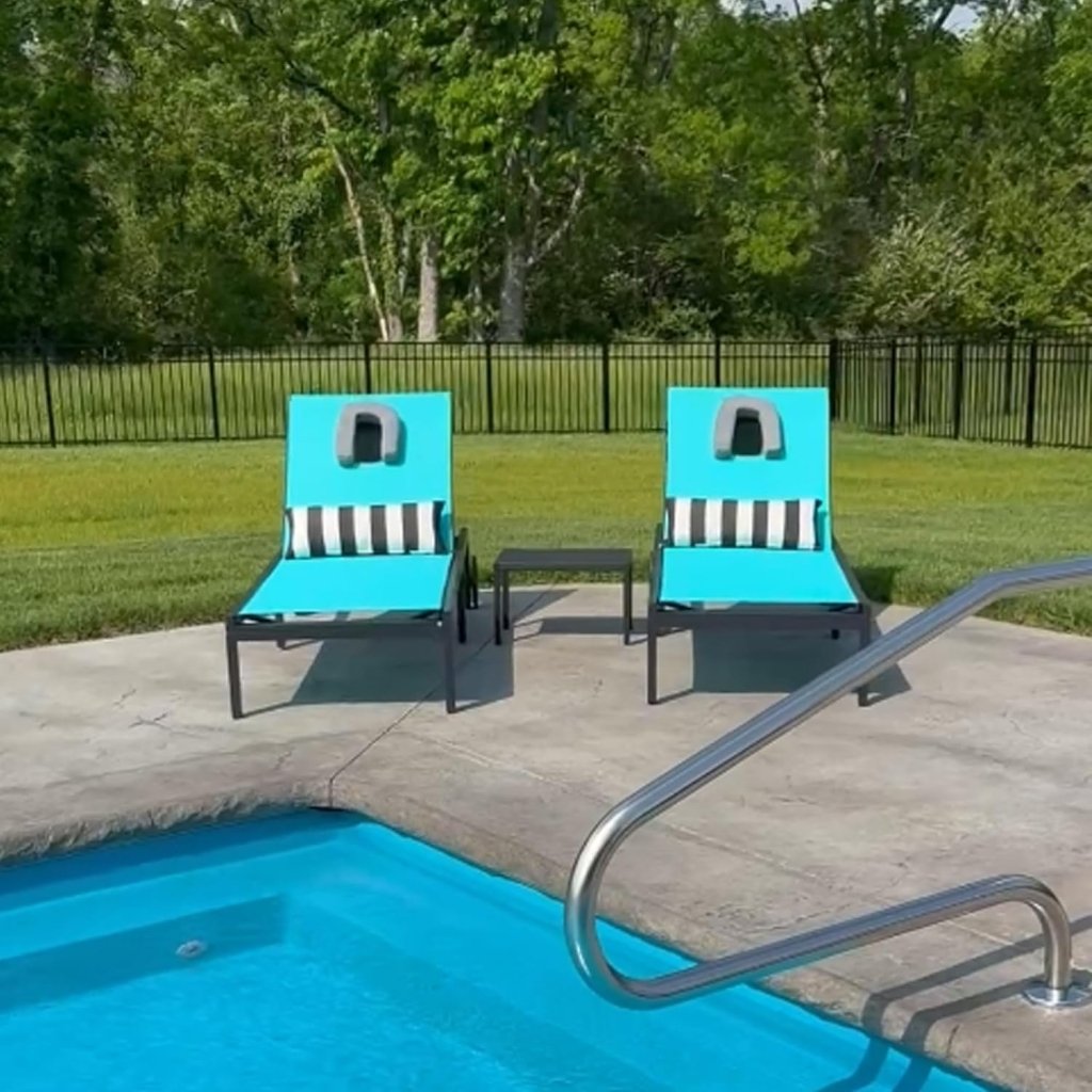 PURPLE LEAF Patio Tanning Lounge Chair Set with Face Down Hole Outdoor Aluminum Adjustable Reclining Chairs Wheels Pillows and Table for Poolside Beach Sunbathing Lounger, Beige - Wigtrends