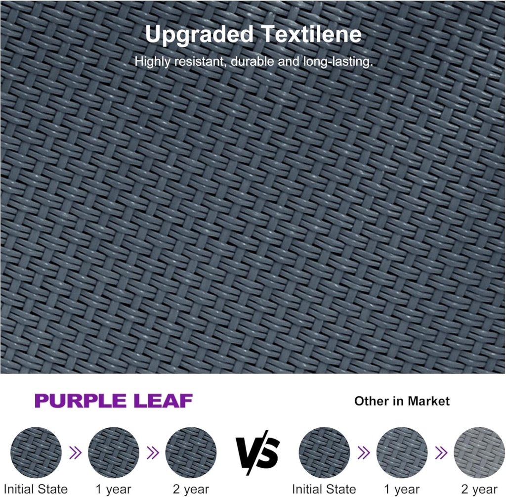 PURPLE LEAF Patio Tanning Lounge Chair Set with Face Down Hole Outdoor Aluminum Adjustable Reclining Chairs Wheels Pillows and Table for Poolside Beach Sunbathing Lounger, Beige - Wigtrends