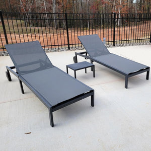 PURPLE LEAF Patio Tanning Lounge Chair Set with Face Down Hole Outdoor Aluminum Adjustable Reclining Chairs Wheels Pillows and Table for Poolside Beach Sunbathing Lounger, Beige - Wigtrends