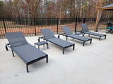 PURPLE LEAF Patio Tanning Lounge Chair Set with Face Down Hole Outdoor Aluminum Adjustable Reclining Chairs Wheels Pillows and Table for Poolside Beach Sunbathing Lounger, Beige - Wigtrends