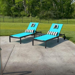 PURPLE LEAF Patio Tanning Lounge Chair Set with Face Down Hole Outdoor Aluminum Adjustable Reclining Chairs Wheels Pillows and Table for Poolside Beach Sunbathing Lounger, Beige - Wigtrends