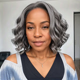 Put On & Go Salt And Pepper Body Wave Glueless 5x5 Closure Lace Wig - Wigtrends