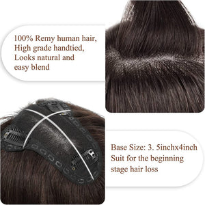 Real Human Hair Toppers Hair Pieces for Women with Thinning Wigs Hair Piece with Bangs Clip in Hair Extensions - Wigtrends