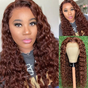 Reddish Brown Body Wave Loose Body Wave Wigs - Wigtrends