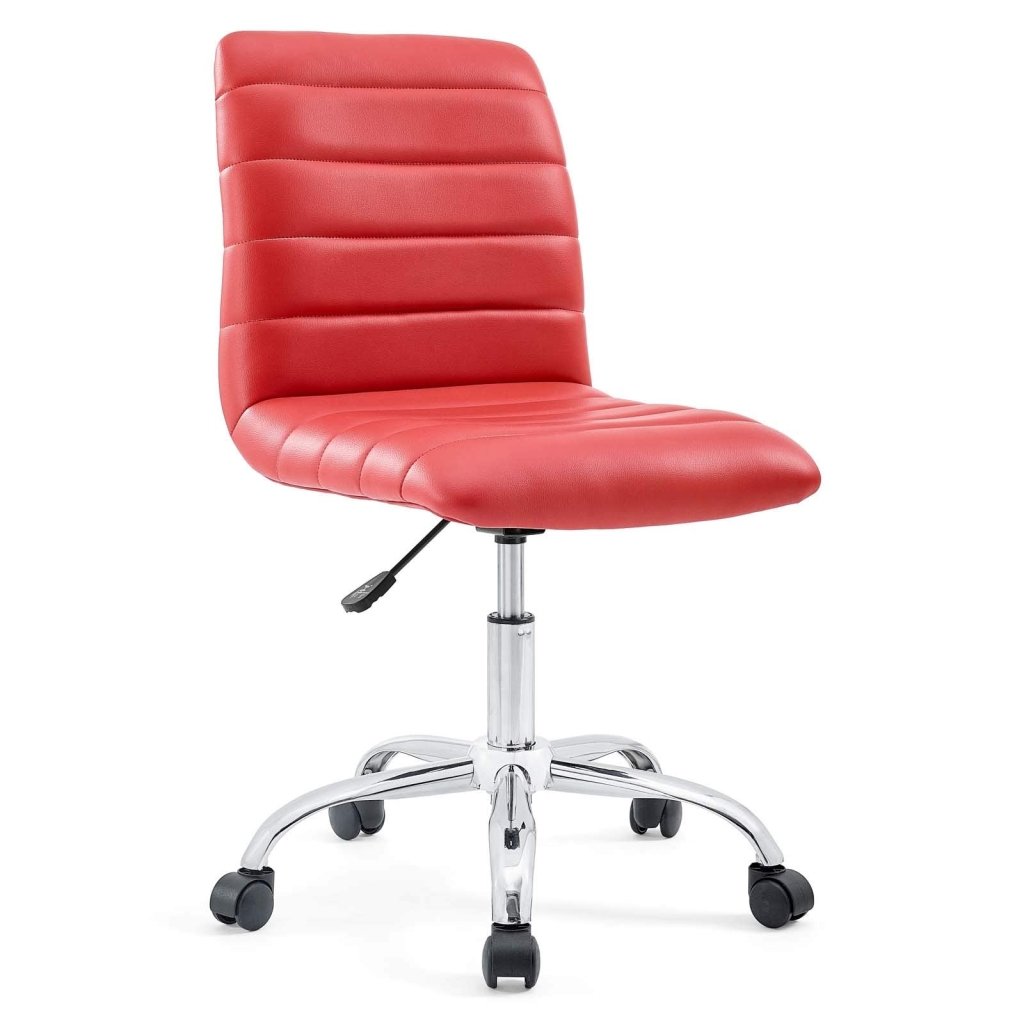 Ripple Ribbed Armless Mid Back Swivel Computer Desk Office Chair In Bright Green - Wigtrends