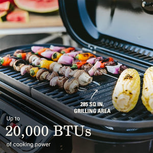 RoadTrip 285 Portable Stand - Up Propane Grill with 3 Adjustable Burners & Instastart Ignition, 20,000 BTUs of Power for Outdoor Cooking, Camping, Tailgating, Grilling, BBQs, & More - Wigtrends