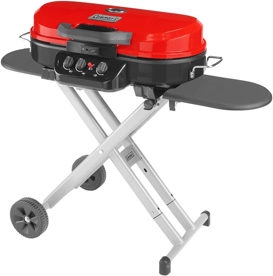 RoadTrip 285 Portable Stand - Up Propane Grill with 3 Adjustable Burners & Instastart Ignition, 20,000 BTUs of Power for Outdoor Cooking, Camping, Tailgating, Grilling, BBQs, & More - Wigtrends