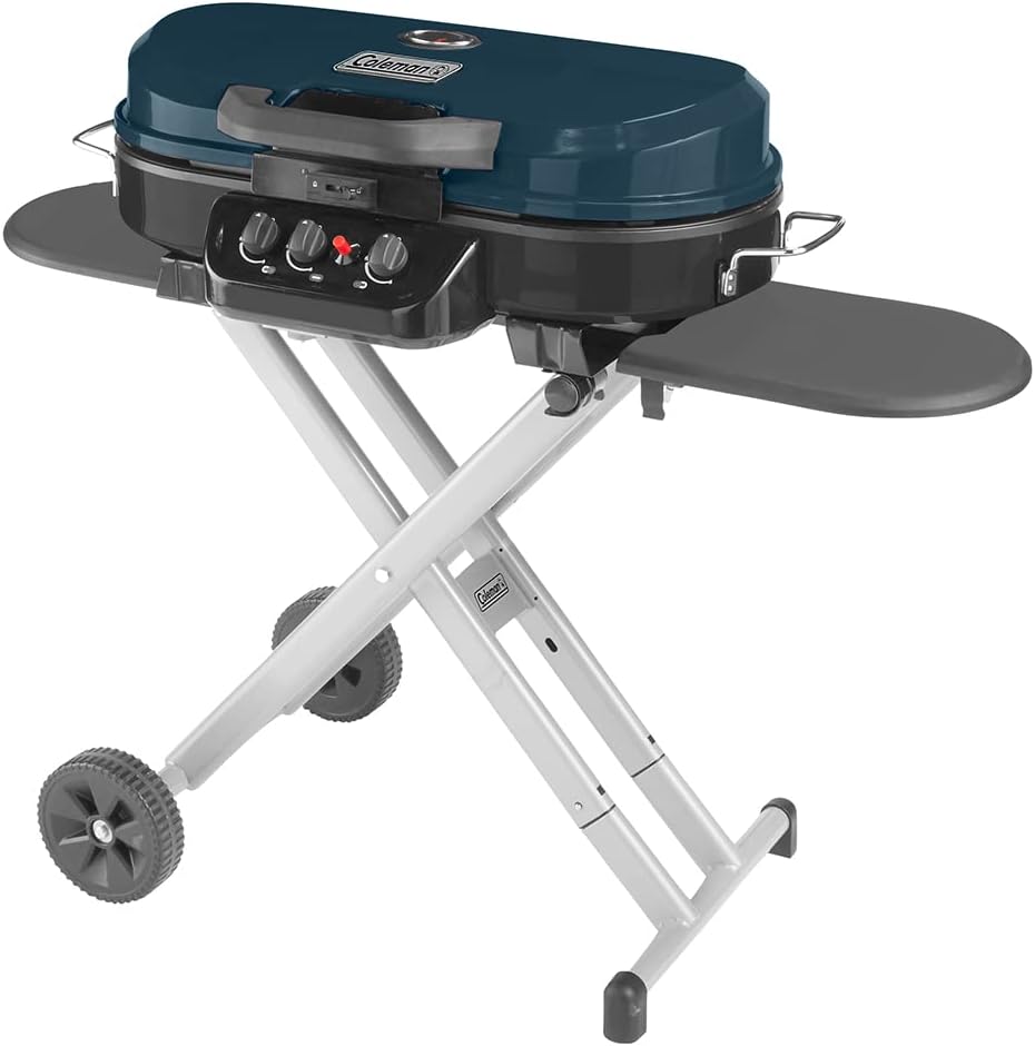 RoadTrip 285 Portable Stand - Up Propane Grill with 3 Adjustable Burners & Instastart Ignition, 20,000 BTUs of Power for Outdoor Cooking, Camping, Tailgating, Grilling, BBQs, & More - Wigtrends
