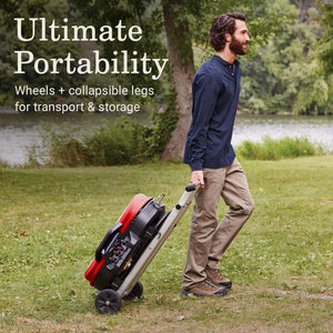 RoadTrip 285 Portable Stand - Up Propane Grill with 3 Adjustable Burners & Instastart Ignition, 20,000 BTUs of Power for Outdoor Cooking, Camping, Tailgating, Grilling, BBQs, & More - Wigtrends