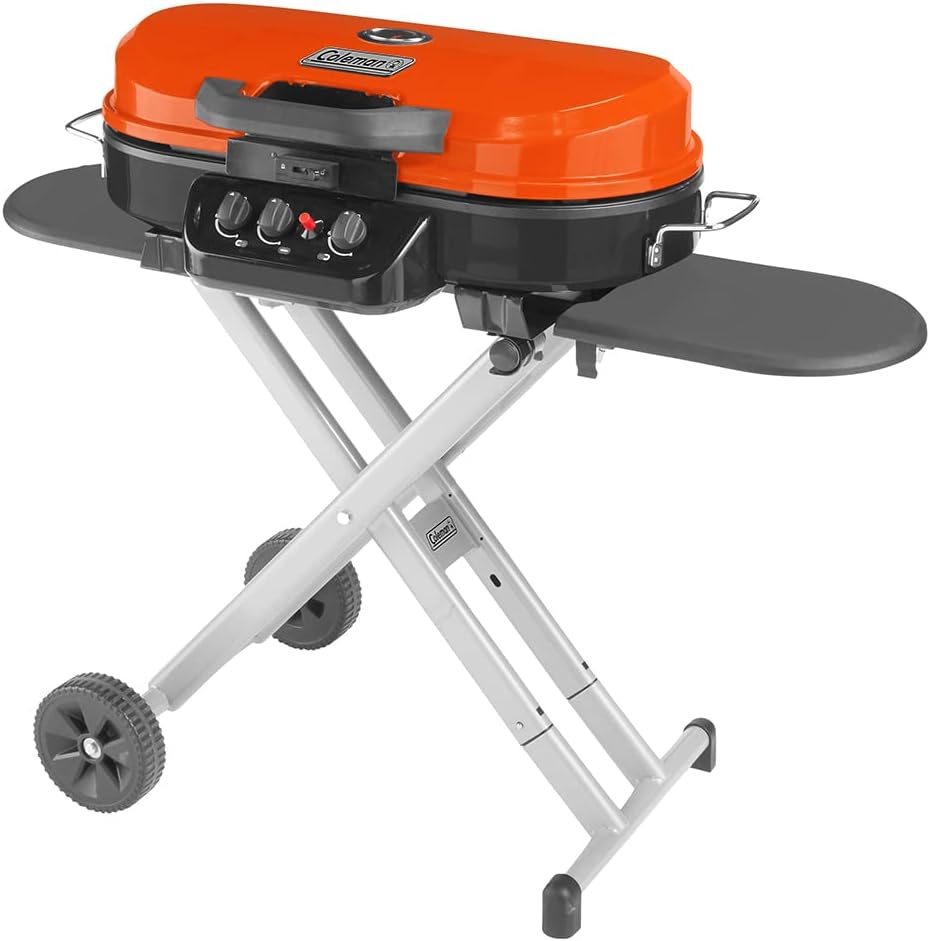 RoadTrip 285 Portable Stand - Up Propane Grill with 3 Adjustable Burners & Instastart Ignition, 20,000 BTUs of Power for Outdoor Cooking, Camping, Tailgating, Grilling, BBQs, & More - Wigtrends