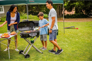 RoadTrip 285 Portable Stand - Up Propane Grill with 3 Adjustable Burners & Instastart Ignition, 20,000 BTUs of Power for Outdoor Cooking, Camping, Tailgating, Grilling, BBQs, & More - Wigtrends