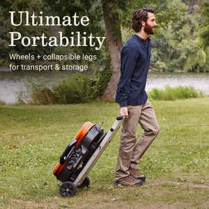 RoadTrip 285 Portable Stand - Up Propane Grill with 3 Adjustable Burners & Instastart Ignition, 20,000 BTUs of Power for Outdoor Cooking, Camping, Tailgating, Grilling, BBQs, & More - Wigtrends