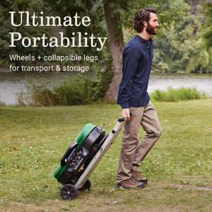 RoadTrip 285 Portable Stand - Up Propane Grill with 3 Adjustable Burners & Instastart Ignition, 20,000 BTUs of Power for Outdoor Cooking, Camping, Tailgating, Grilling, BBQs, & More - Wigtrends