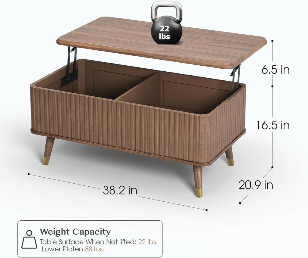 Round Coffee Table with Storage,Fluted Center Table with Sliding Cabinet Door for Living Room,Home Small Space,31.5" Small Center Table,Walnut - Wigtrends