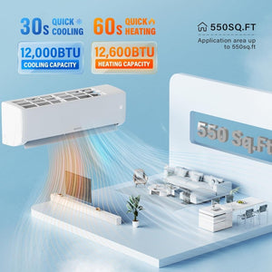ROVSUN 9000 BTU Wifi Enabled Mini Split Air Conditioner & Heater with Inverter, 19 SEER2 Energy Saving 115V Ductless Split AC Unit with Pre - Charged Condenser, Heat Pump & Installation Kit - Wigtrends