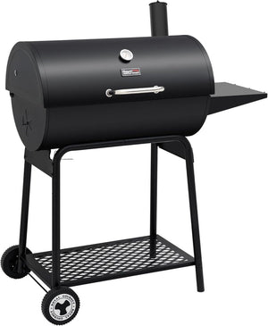 Royal Gourmet CC1830 30 Inch Barrel Charcoal Grill with Side Table, Outdoor BBQ Grill with 627 Sq. In. Cooking Space for Backyard, Patio and Parties, Black - Wigtrends