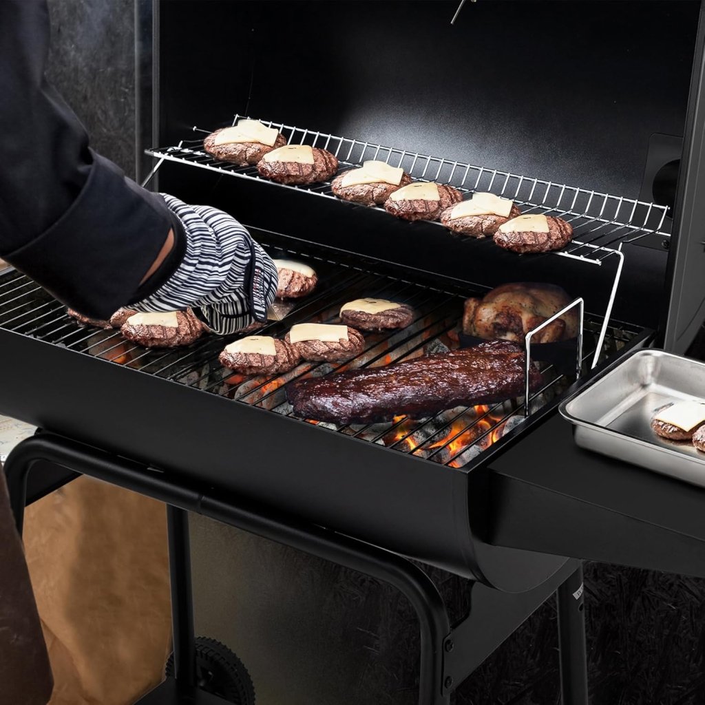 Royal Gourmet CC1830 30 Inch Barrel Charcoal Grill with Side Table, Outdoor BBQ Grill with 627 Sq. In. Cooking Space for Backyard, Patio and Parties, Black - Wigtrends