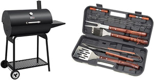 Royal Gourmet CC1830 30 Inch Barrel Charcoal Grill with Side Table, Outdoor BBQ Grill with 627 Sq. In. Cooking Space for Backyard, Patio and Parties, Black - Wigtrends