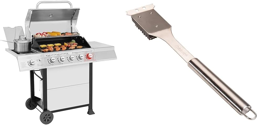 Royal Gourmet GA5401T 5 - Burner Propane Gas Grill with Sear Burner and Side Burner, Stainless Steel BBQ Grill with 632 Sq. In. Grilling Area for Outdoor Barbecue Cooking, 64,000 BTUs, Silver - Wigtrends
