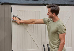 Rubbermaid Resin Outdoor Storage Shed With Floor (7 x 7 Ft) Weather Resistant Gray Organization for Home/Backyard/Garden Tools/Lawn Mower/Bike Storage/Pool Supplies - Wigtrends
