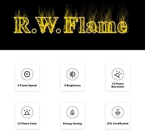 R.W.FLAME 60" Recessed and Wall Mounted Electric Fireplace, Low Noise, Fit for 2 x 6 Stud, Remote Control with Timer, Touch Screen, Adjustable Flame Color and Speed, 750 - 1500W - Wigtrends