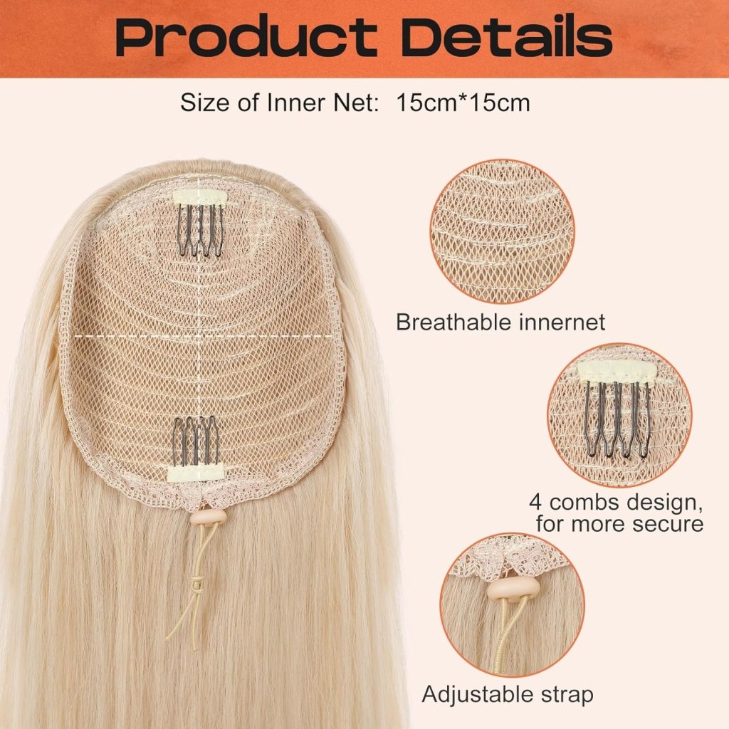 SEIKEA Versatile Drawstring Ponytail Extension, 26" Long Wavy Multi Layered Clip in Ponytail Hair Extensions Stand Up High Fake Pony Tail Soft Natural Synthetic Hairpiece Silver Grey to White - Wigtrends