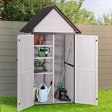 Sheds Outdoor Storage Garden Shed with Metal Frame Structure and Adjustable Shelves Large Capacity Storage Tool Cabinet Box for Backyard Garden Patio Lawn (Brown) - Wigtrends