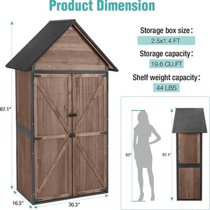 Sheds Outdoor Storage Garden Shed with Metal Frame Structure and Adjustable Shelves Large Capacity Storage Tool Cabinet Box for Backyard Garden Patio Lawn (Brown) - Wigtrends