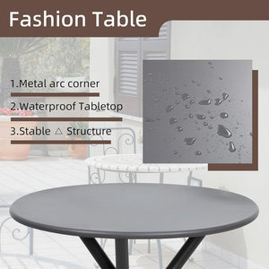 Shintenchi 3 Pieces Patio Bistro Sets, Outdoor Textilene Fabric Conversation Bistro Set, Textilene Fabric Front Porch Chairs Small Patio Furniture Set with Table for Lawn,Garden,Balcony (Black) - Wigtrends