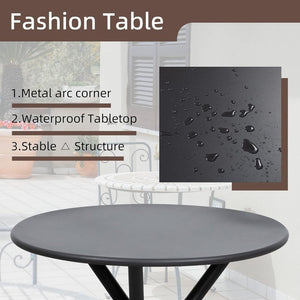 Shintenchi 3 Pieces Patio Bistro Sets, Outdoor Textilene Fabric Conversation Bistro Set, Textilene Fabric Front Porch Chairs Small Patio Furniture Set with Table for Lawn,Garden,Balcony (Black) - Wigtrends