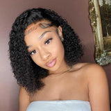 Short Bob Jerry Curly Human Hair 13x4 Transparent Lace Wig - Wigtrends