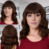 Short Bob Wig with Bangs Wigs for White Women Synthetic Heat Resistant Wavy Wigs - Wigtrends