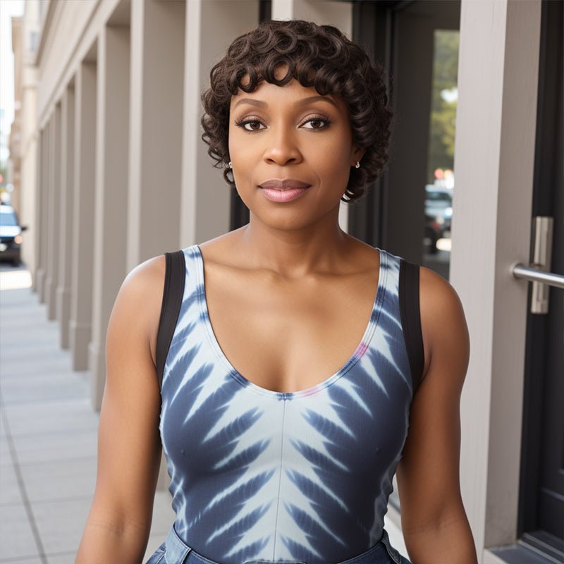 Short Brown Hair Style With Pin - Curls Bangs Bob Curly Human Hair For Black Woman - Wigtrends