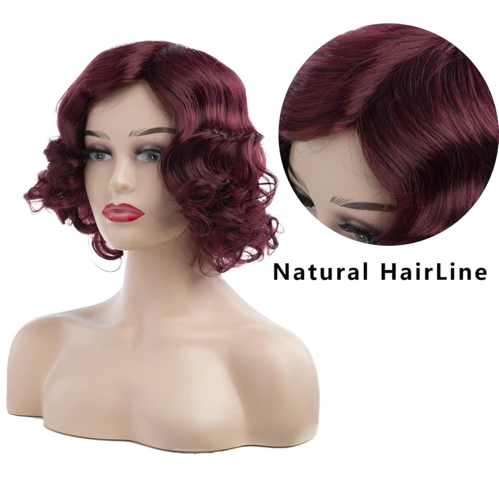 Short Curly White Wig for Women Synthetic Natural Wavy Costume Wig - Wigtrends