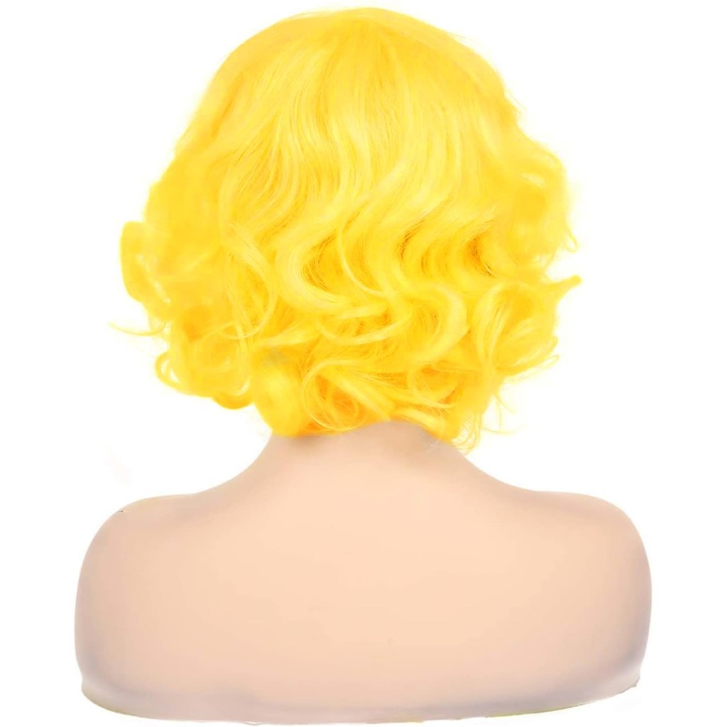 Short Curly White Wig for Women Synthetic Natural Wavy Costume Wig - Wigtrends