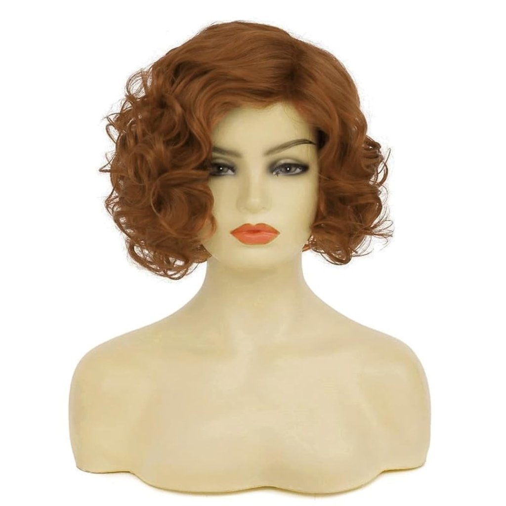 Short Curly White Wig for Women Synthetic Natural Wavy Costume Wig - Wigtrends