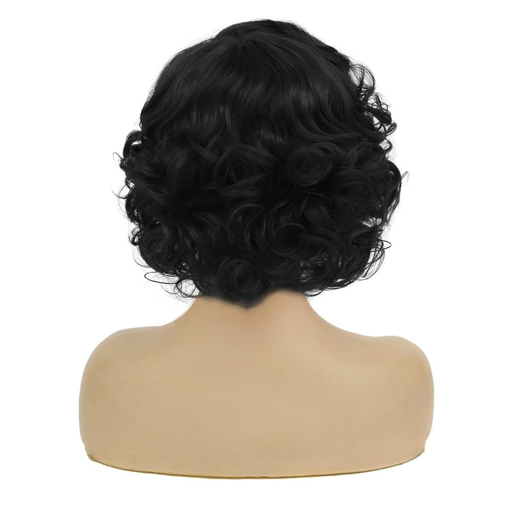 Short Curly White Wig for Women Synthetic Natural Wavy Costume Wig - Wigtrends