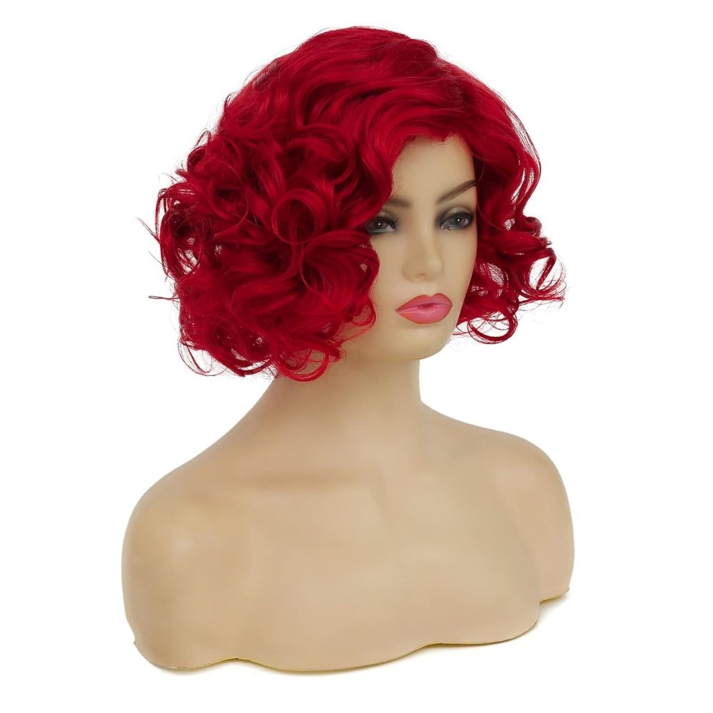 Short Curly White Wig for Women Synthetic Natural Wavy Costume Wig - Wigtrends