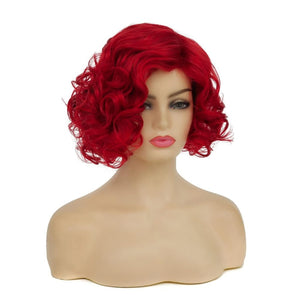 Short Curly White Wig for Women Synthetic Natural Wavy Costume Wig - Wigtrends