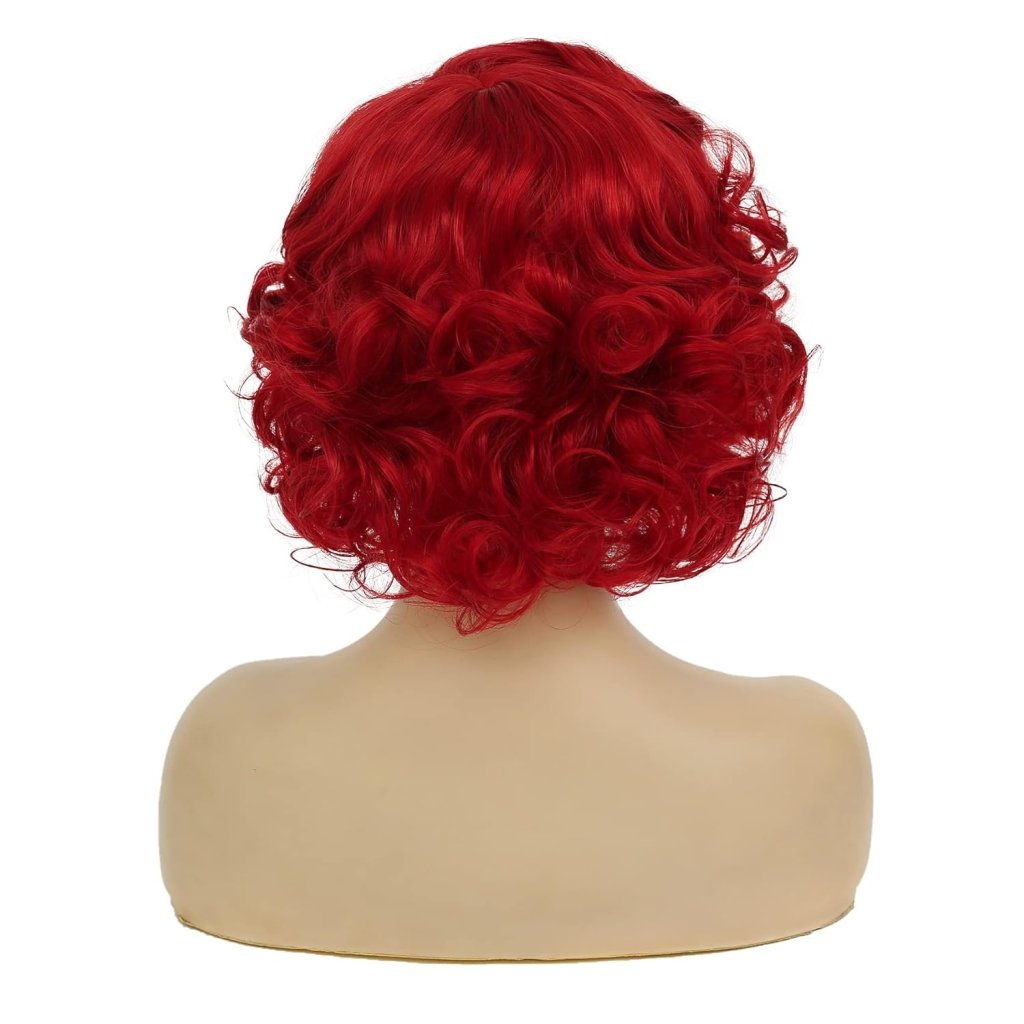 Short Curly White Wig for Women Synthetic Natural Wavy Costume Wig - Wigtrends