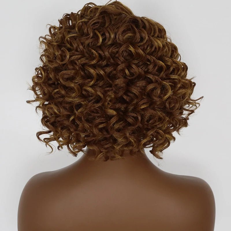 Short Cut Curly Synthetic Bob Wig - Wigtrends